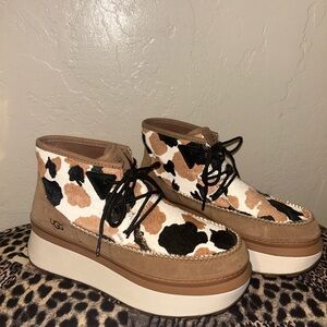 UGG Women's Cow Print Platform Shoes